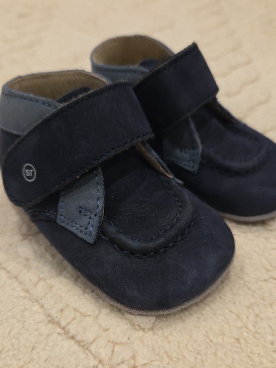 Stride Rite Other - Stride Rite Navy Blue Leather Baby Moccasin with Hook-and-Loop Strap